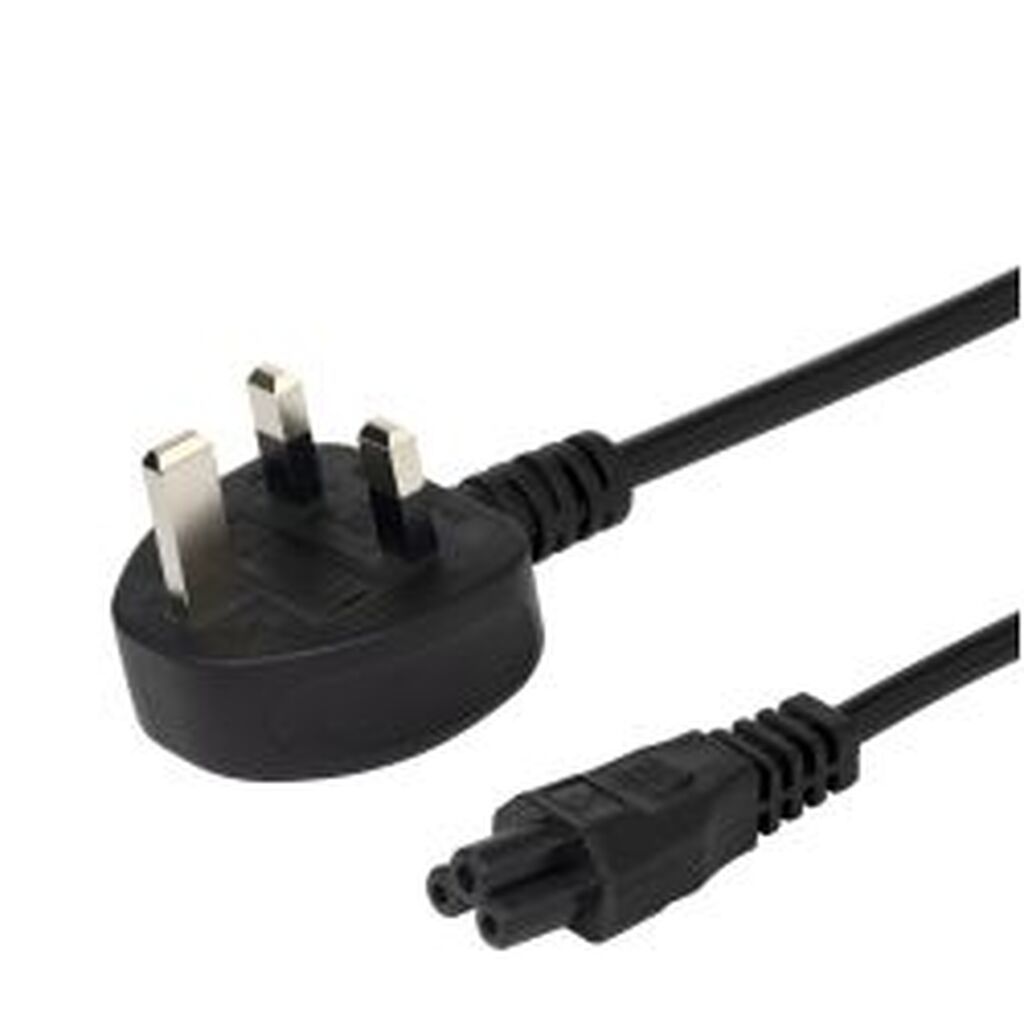 Deltaco Earthed Device Cable, ÃÂ bs 1363ÃÂ toÃÂ straight Iec C5, Black, 1m - Ledning