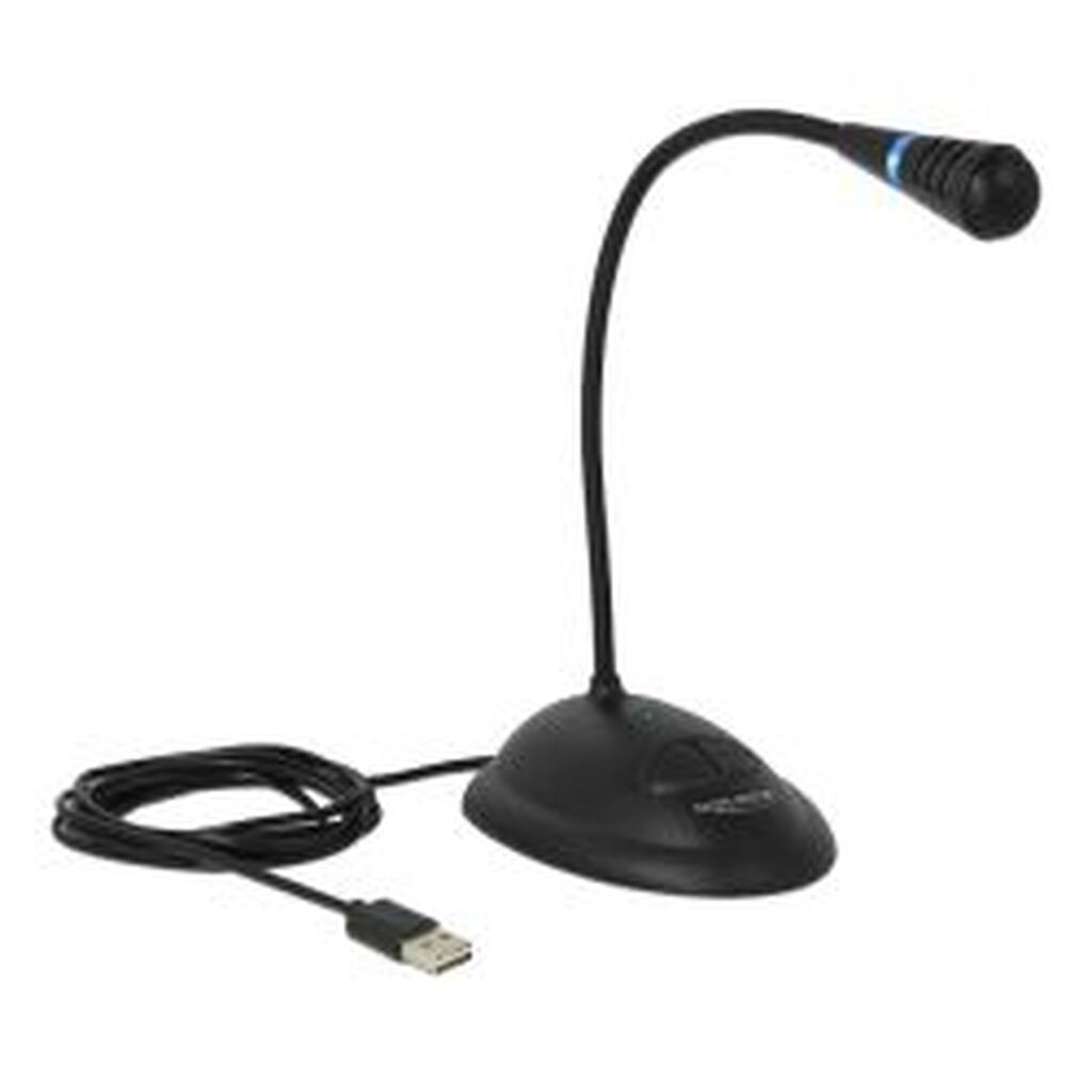 Delock Usb Gooseneck Microphone W/ Base And Mute + On / Off Button