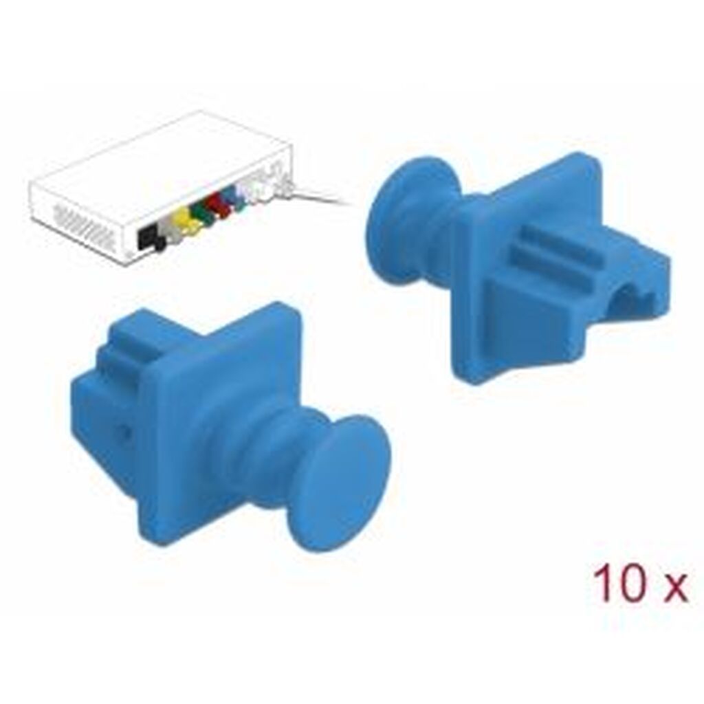 Delock Dust Cover For Rj45 Jack 10 Pieces Blue