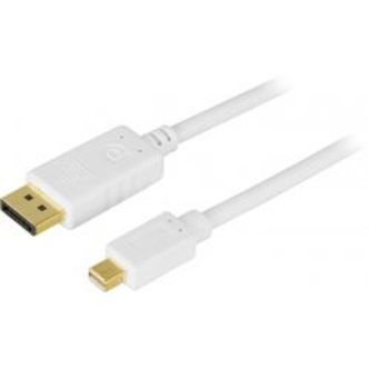 Deltaco Displayport To Mini Displayport Cable, 2m, White