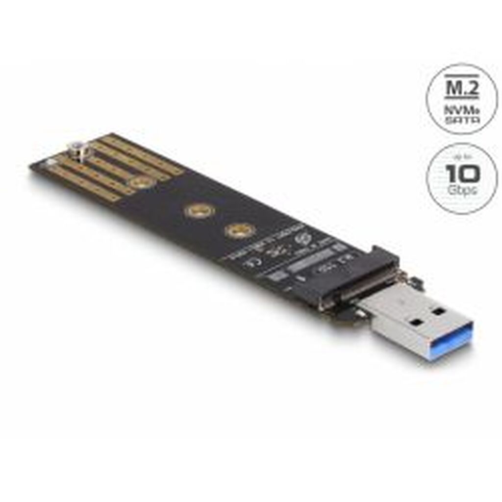 Delock Converter For M.2 Nvme Pcie Or Sata Ssd With Usb 3.2 Gen 2