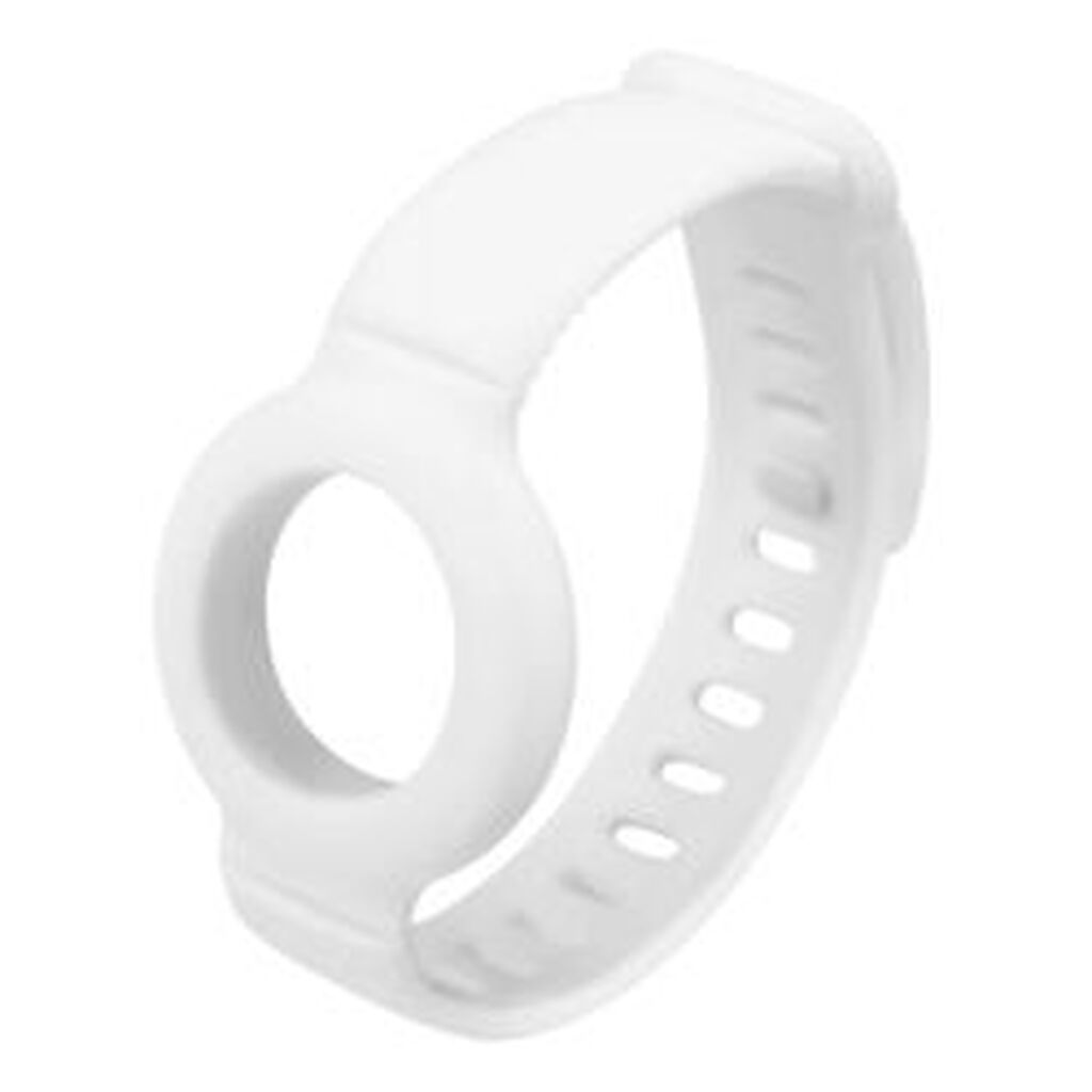 Deltaco Apple Airtag Silicone Wristband, White - Diverse