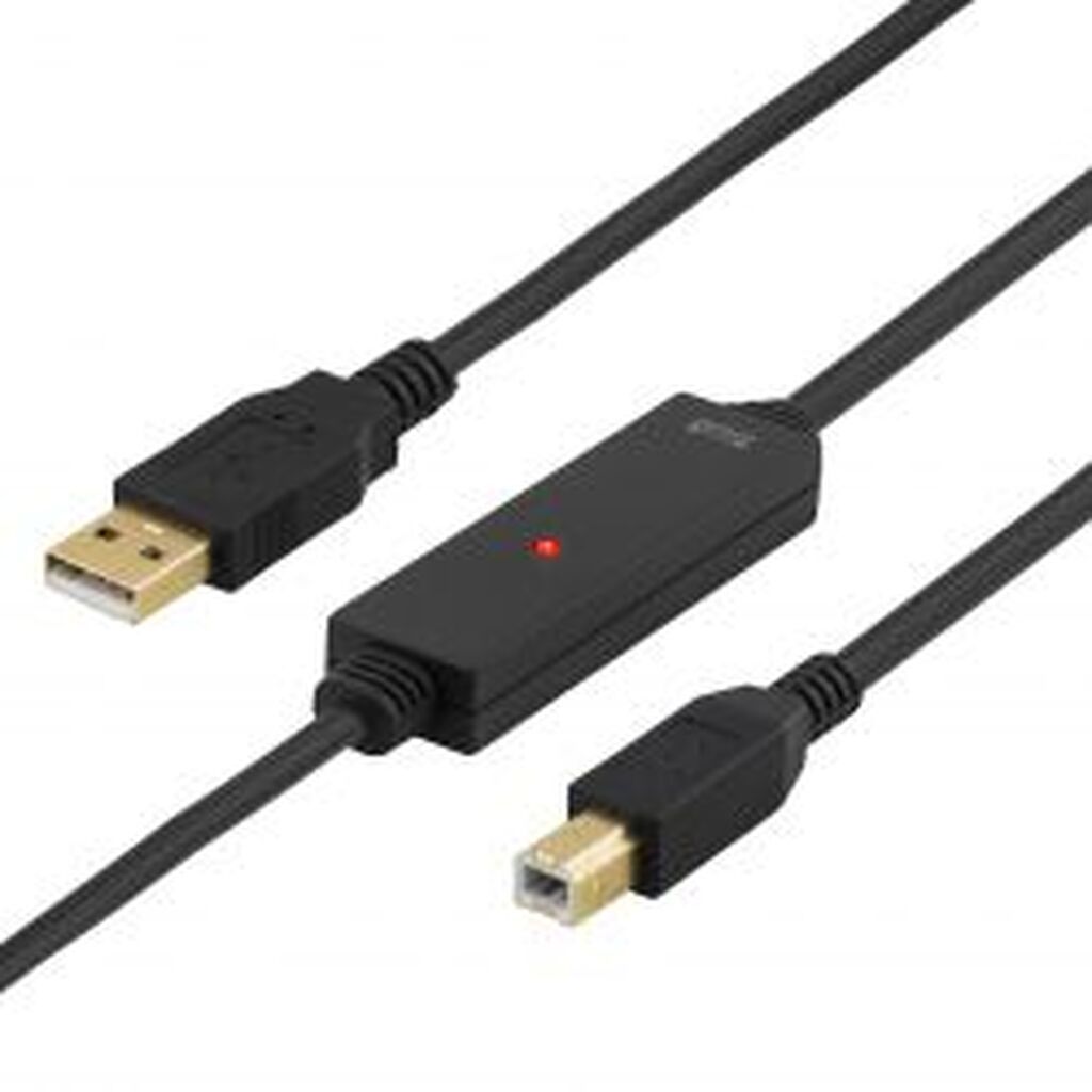Deltaco Prime Usb 2.0 Cable Type A Male Type B Male Active 5m Black