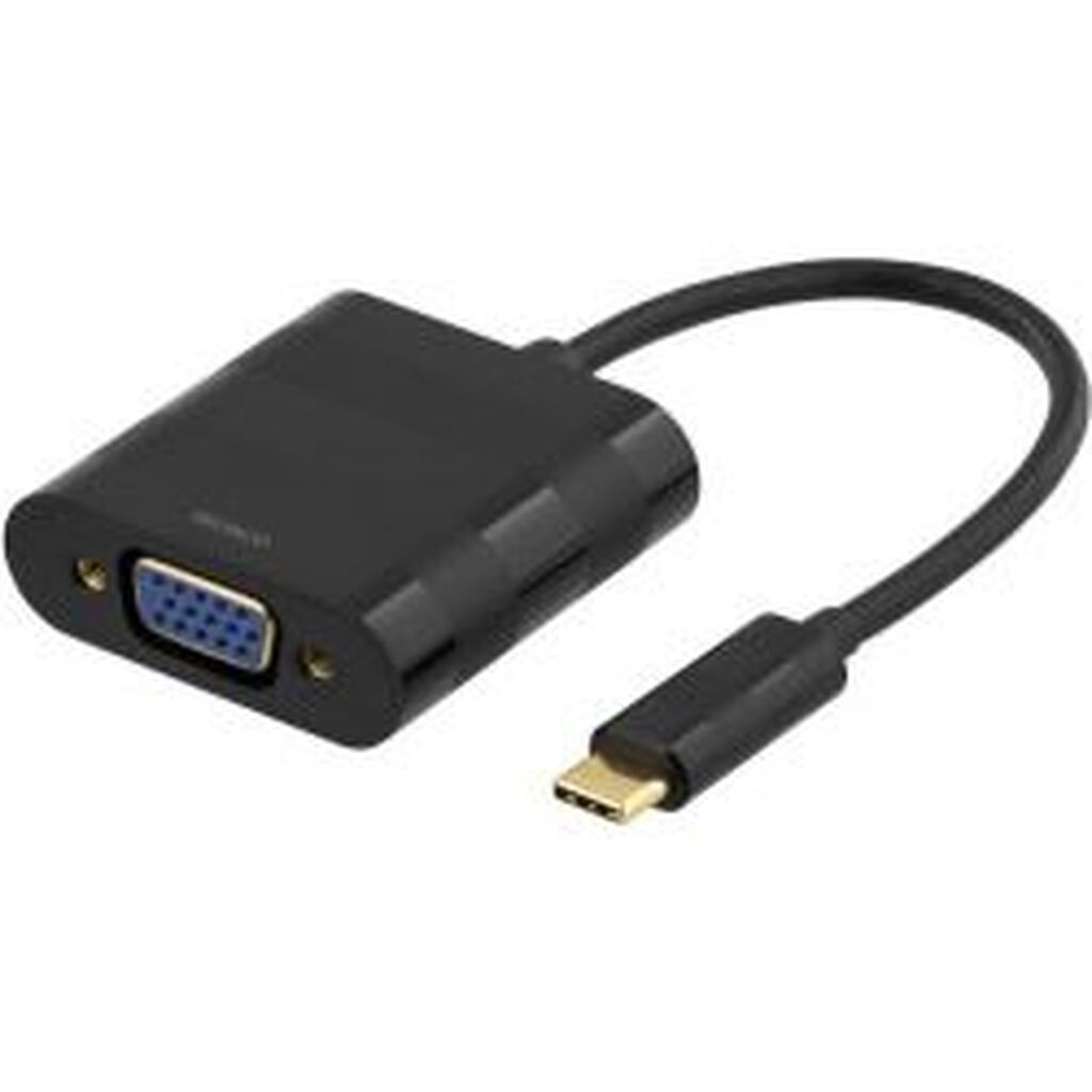 Deltaco Usb 3.1 To Vga Adapter, Usb Type C Male - Vga Female, Black - Adapter