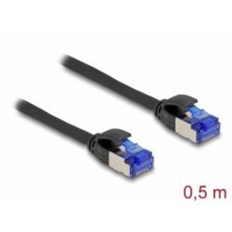 Delock Rj45 Network Cable Cat.6a S/ftp Slim 0.5 M Black