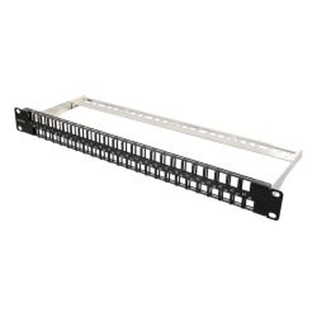 Deltaco 19 Keystone Patch Panel, 48 Ports, 1u, Metal, Black