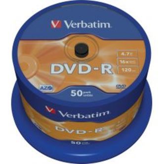 Verbatim Dvd-r, 16x, 4.7 Gb/120 Min, 50-pack Spindel, Azo