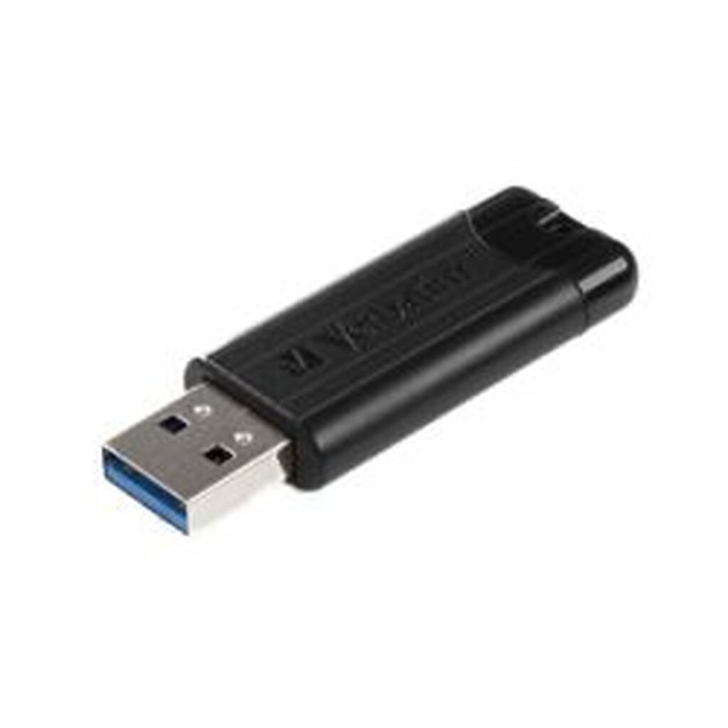Verbatim Pinstripe 256gb Usb Drive Usb 3.0 Retractable Design Black