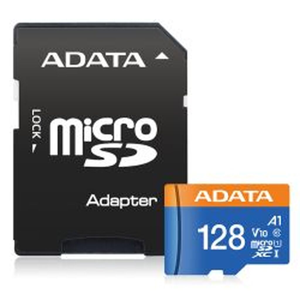 Adata 128gb Uhs-i Class 10 Microsdxc Memory Card With Adaptor