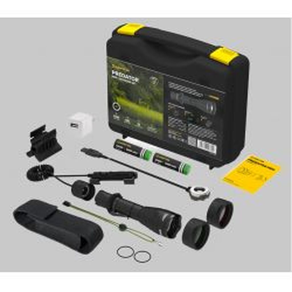 Armytek Predator Pro Extended Set / Fully Equipped Set For Tactical Tasks: Flashlight, Two 18650 Li-ion Batteries, Magnetic Usb Charger, Magnetic Mount, Magnetic Remote Switch, Two Color Filters - Lommelygte