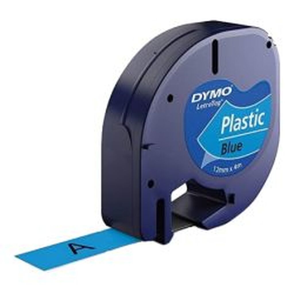Dymo Letratag, Printer Tape, 12 Mm Width, 4m, Black On Blue