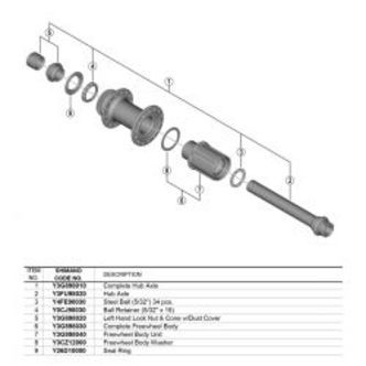 Shimano Complete Hub Axle 142mm Fh-rs470 - Cykelreservedele
