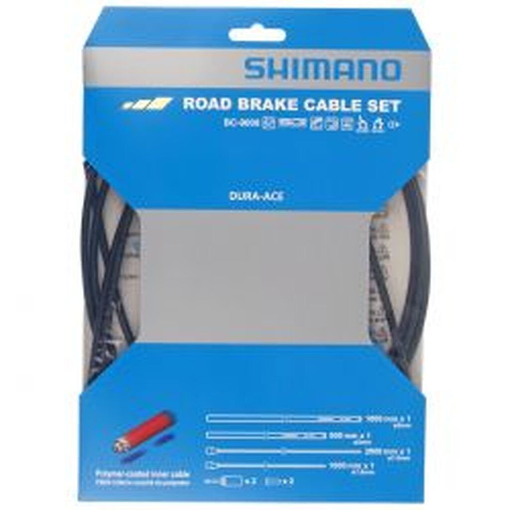 Shimano Bremsekabelsæt Racer Da9000 Sort, Polymer-belagte Kabler - Cykelreservedele