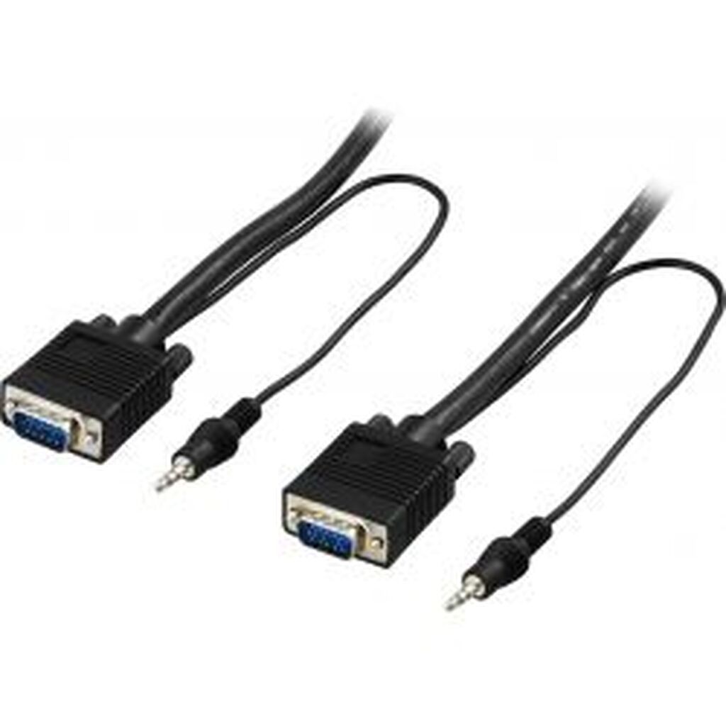 Deltaco Monitor Cable Rgb Hd15ma-ma, W/out Pin 9, W/ 3.5mm Audio, 2m