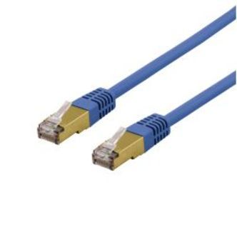 Deltaco S/ftp Cat6a Patch Cable, Delta Cert, Lszh, 1m, Blue