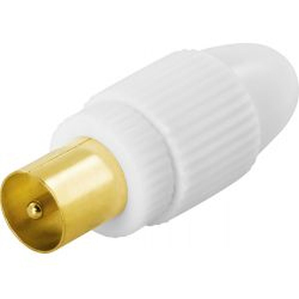 Deltaco Antenna Connector, 9.5mm Male, Screw Mounting