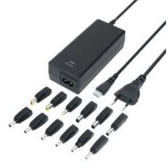 Deltaco Notebook Charger, 15-20 V, 6 A, 90 W, 12 Tips, Black