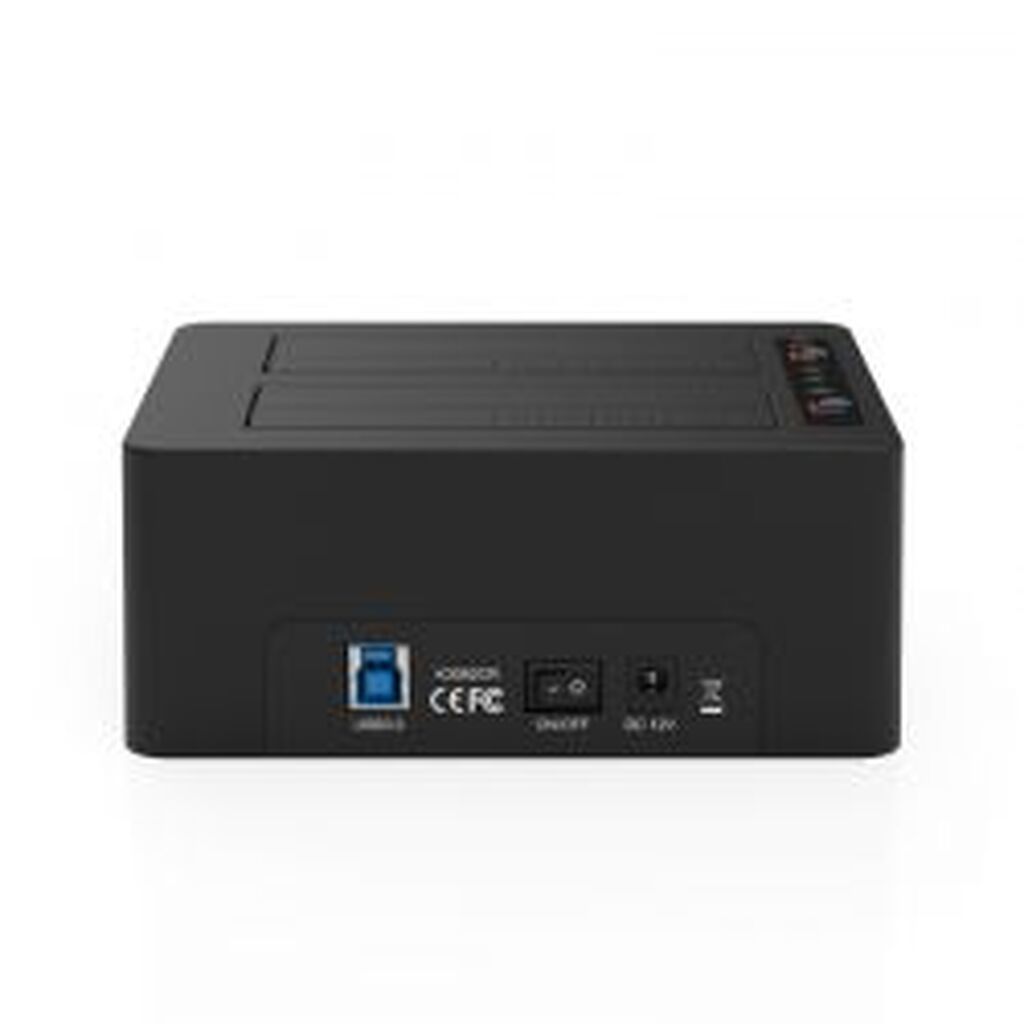 Deltacoimp Two Bay Hdd/ssd Docking Station, Usb 5 Gbps, Black