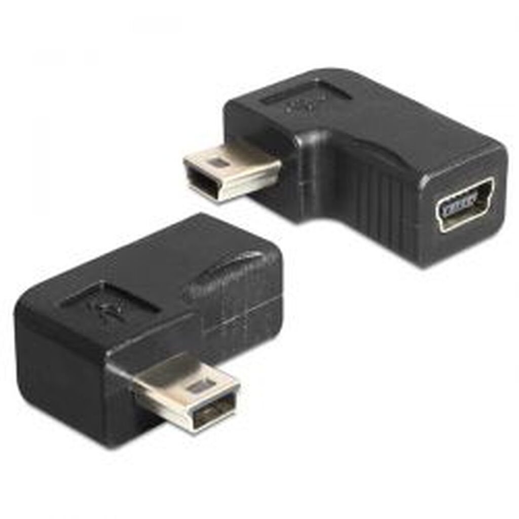 Delock Usb Adapter Usb Mini B 5pin Male To Female 90Â° Angled Black