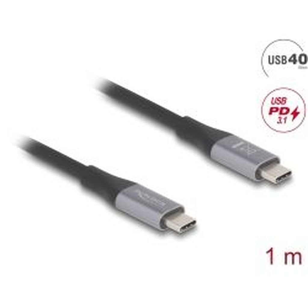 Delock Usb 40 Gbps Cable Usb-c Male-male Pd 3.1 240w E-marker 1m