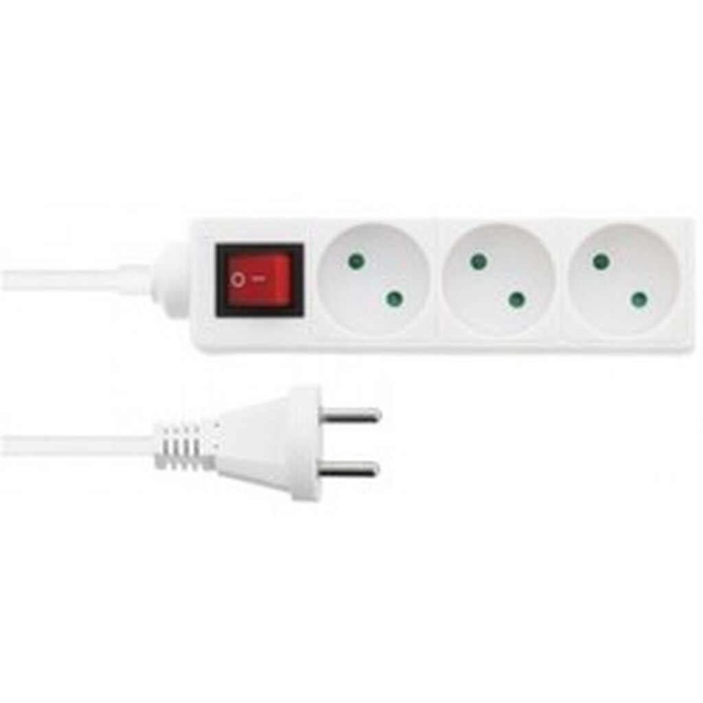 Nq Power 3-vejs Stik Med Kontakt (d), 1m - Diverse