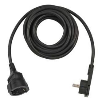 Brennenstuhl Short Extension Cable Angled Flat Plug 5m H05vvf3g1.5 Black