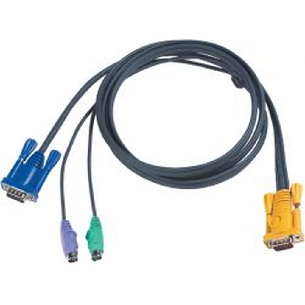 Aten Kvm Cable, Sphd15 Ma To 2xps/2 Ma & Hd15 Ma, 2m