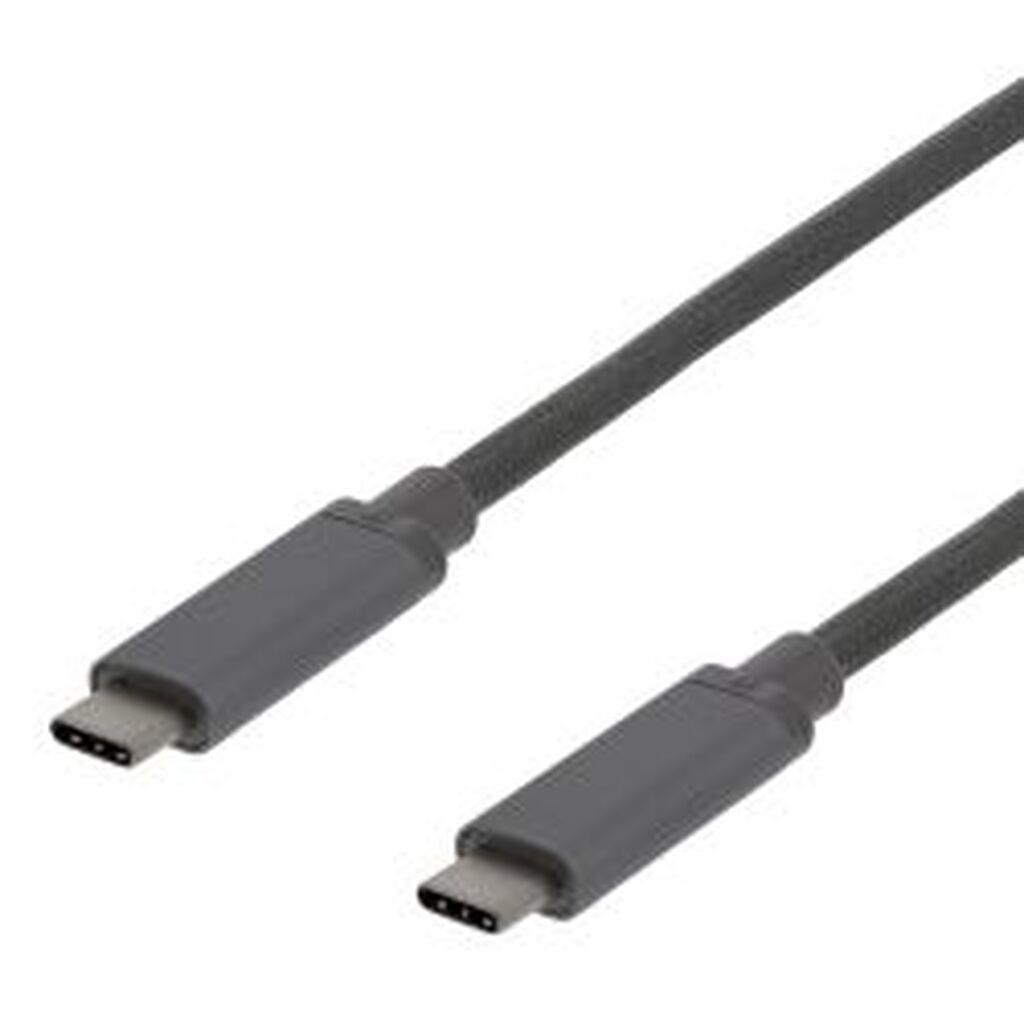 Deltaco Usb-c To Usb-c Cable, 1m, 60w Usb Pd, 10 Gbps, Grey