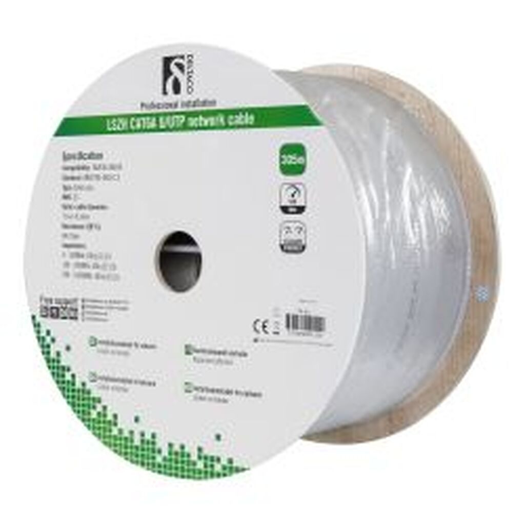 Deltaco U/ftp Cat6a Installation Cable, 305m, 500mhz, Lszh, Grey