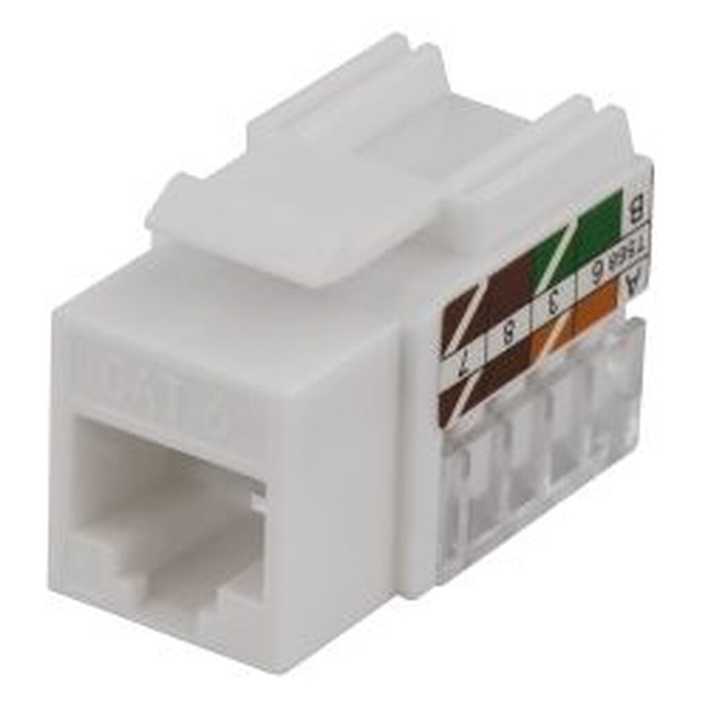 Deltaco Utp Cat6 Keystone Connector, 90 Degree, tool-free