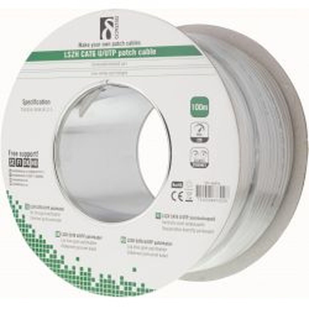 Deltaco U/utp Cat6 Patchcable Lszh 100m Spool 250mhz Deltacertif Gr