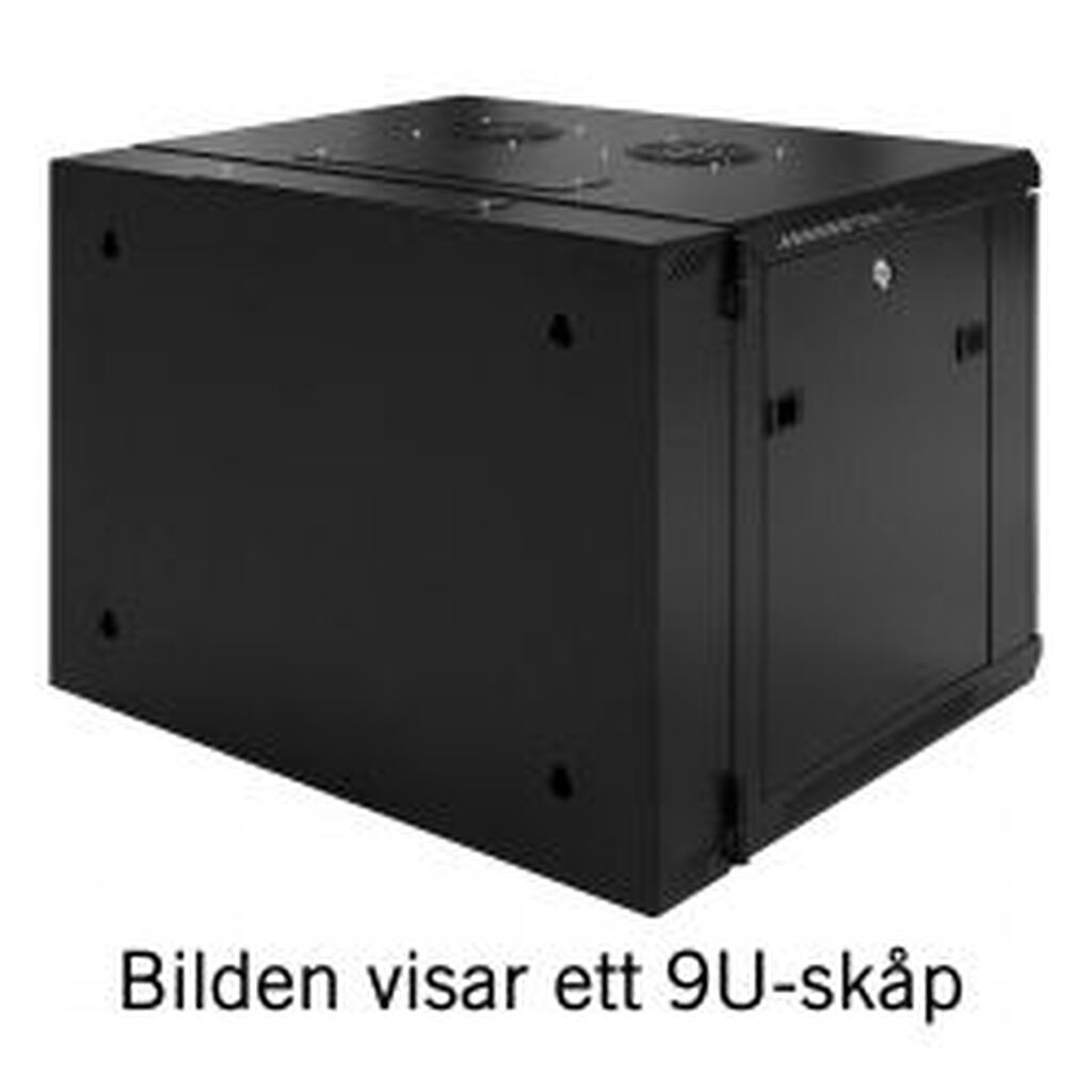 Toten 19Ã¢ Wall Cabinet, 6u, 60 600, Glass Door, Black - Tilbehør til computer
