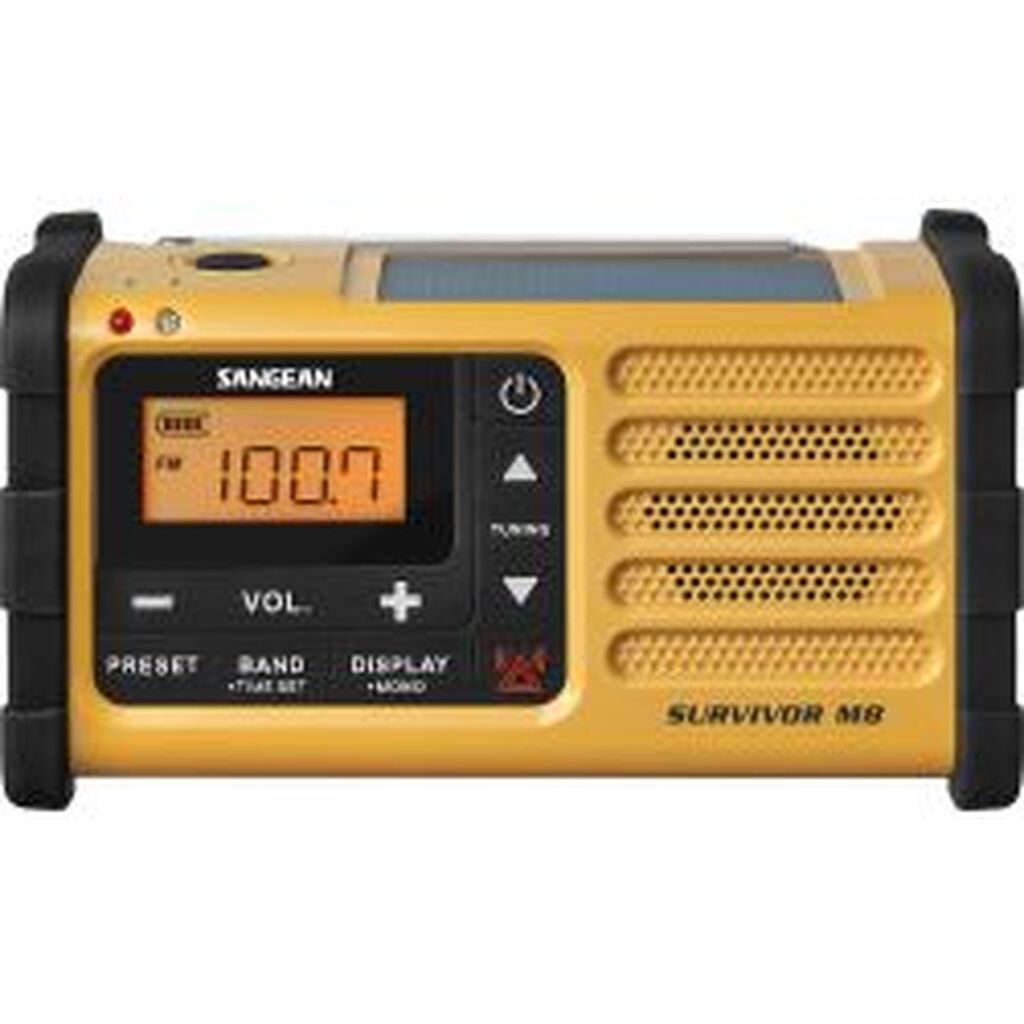 Sangean Mmr-88 Portable Crank Solar Radio Adjust Flashlight Yellow