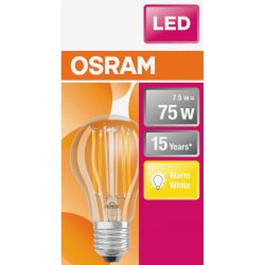 Ledvance Led Star Standard 75w/827 Glas Klar E27