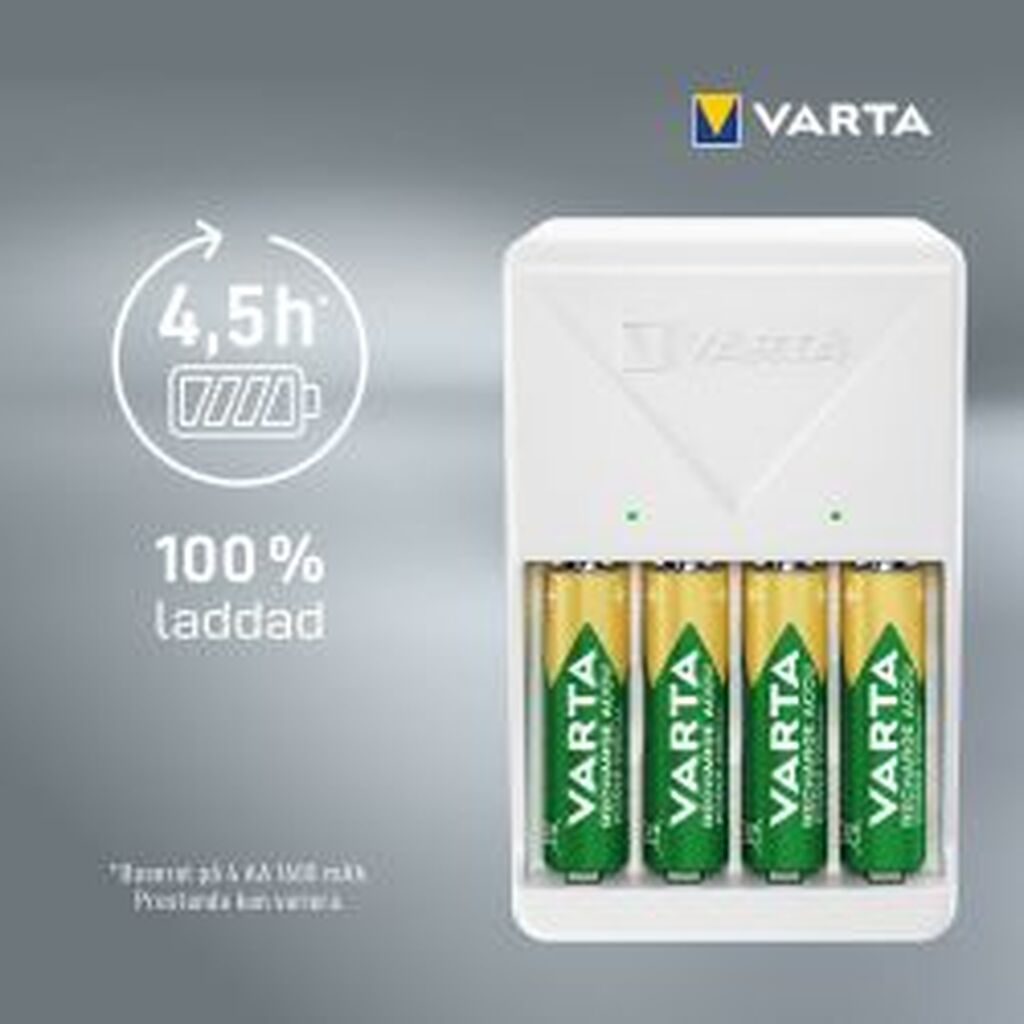 Varta Plug Charger, Includes 4x Aa 2100 Mah