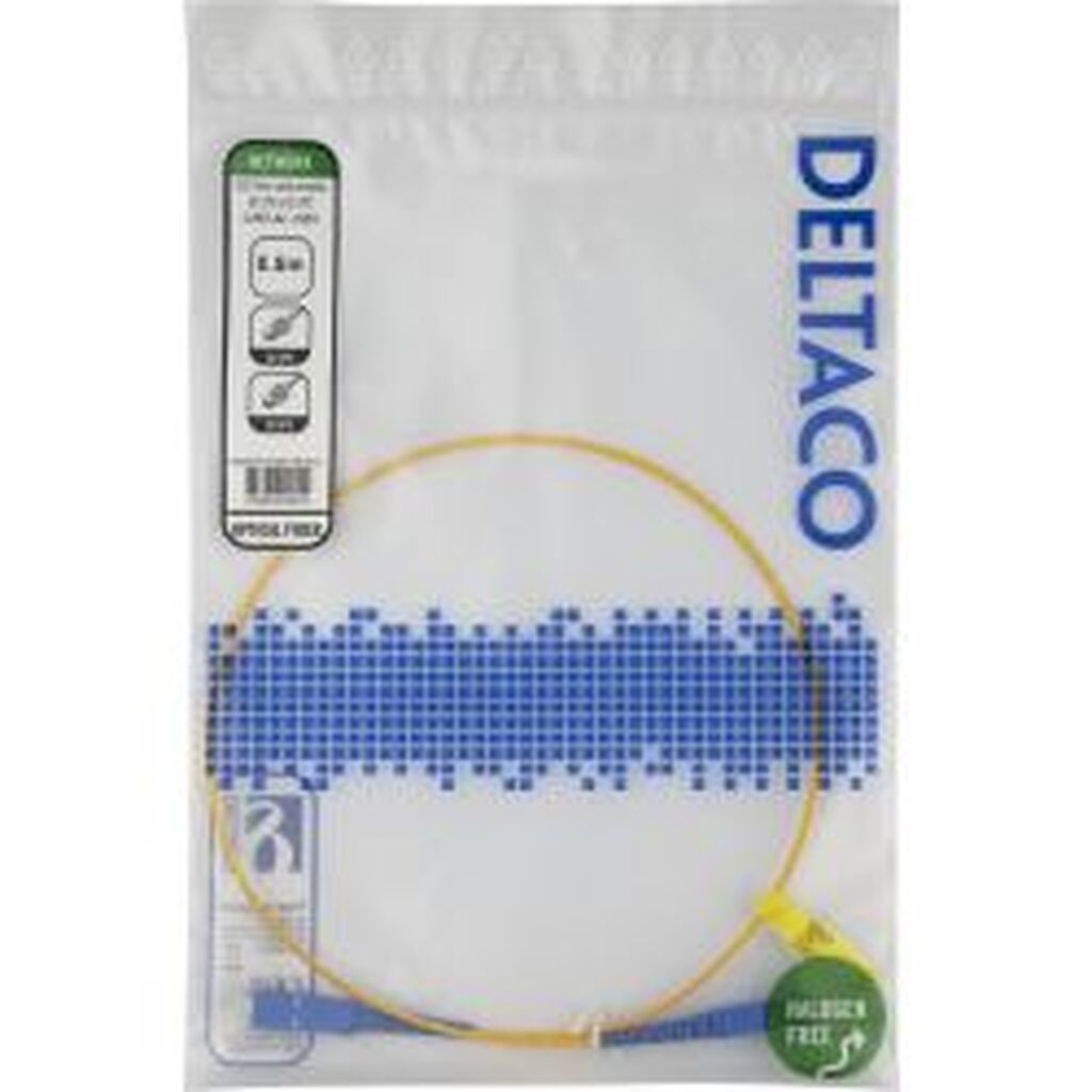 Deltaco Os2 Fiber Cable, Sc - Sc, Simplex, Upc/upc, 0,5m