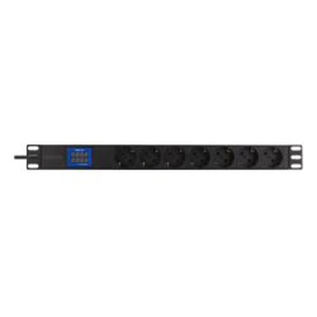 Deltaco 7-outlet 19 Power Distrib Unit, 2500w, Cee7/3, Digital