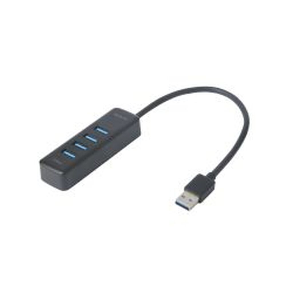 Deltaco Usb-a Hub, 5 Gbps, 4x Usb-a, Slim, Black - Tilbehør til computer