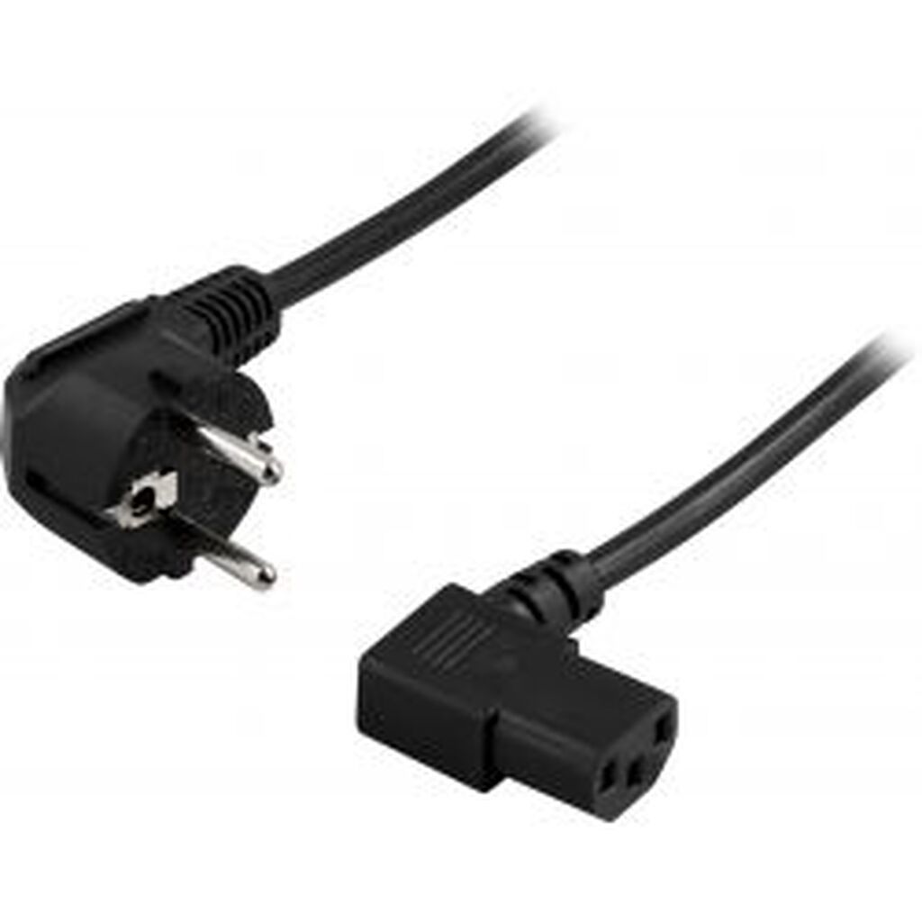 Deltaco Device Cable, Angled Cee 7/7 - Angled Iec C13, 0.2m