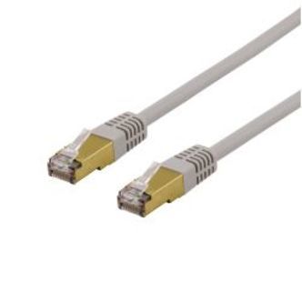 Deltaco S/ftp Cat6a Patch Cable, Delta Cert, Lszh, 10m, Grey