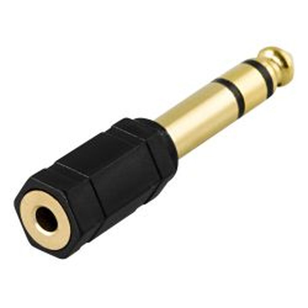 Deltaco Headphone Adapter 3.5mm Female - 6.3mm Male, Black - Adapter