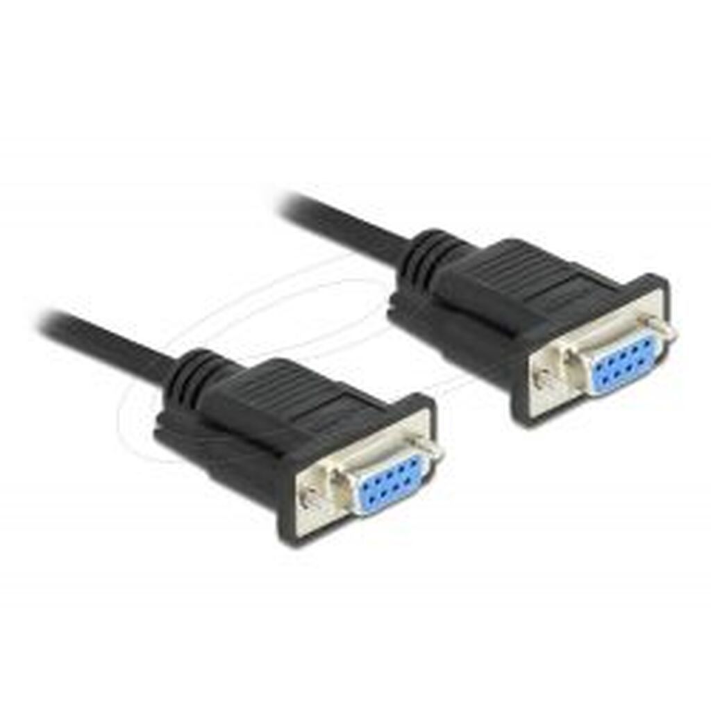 Delock Rs-232 Db9 F-f Null Modem Cable Narrow Plug 1m