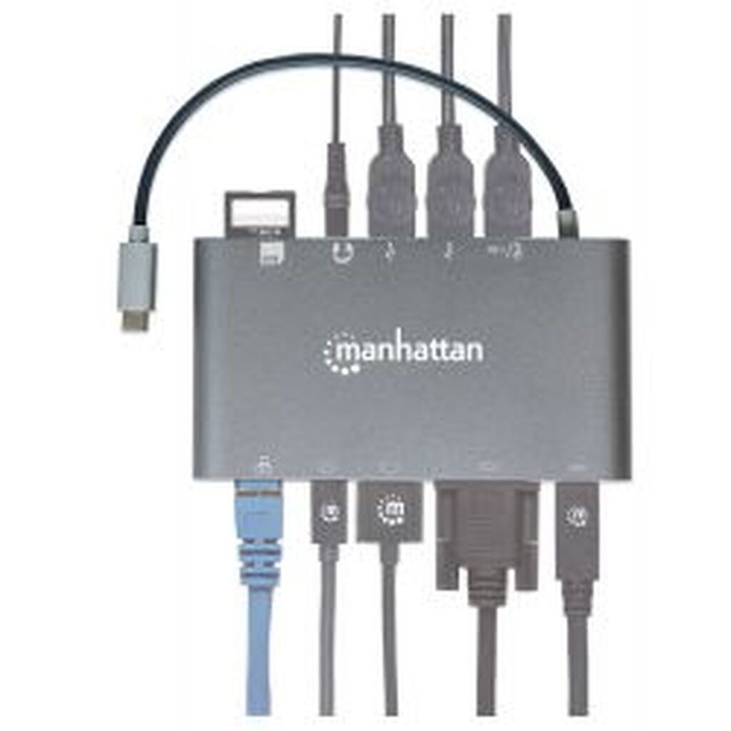 Manhattan Mh Docking, Converter, Usb Type-c-docking/ Mini-dp/hdmi/vga/