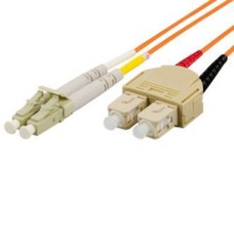Deltaco Om1 Fiber Cable, Lc - Sc, Duplex, Upc, 62,5/125, 5m, Orange