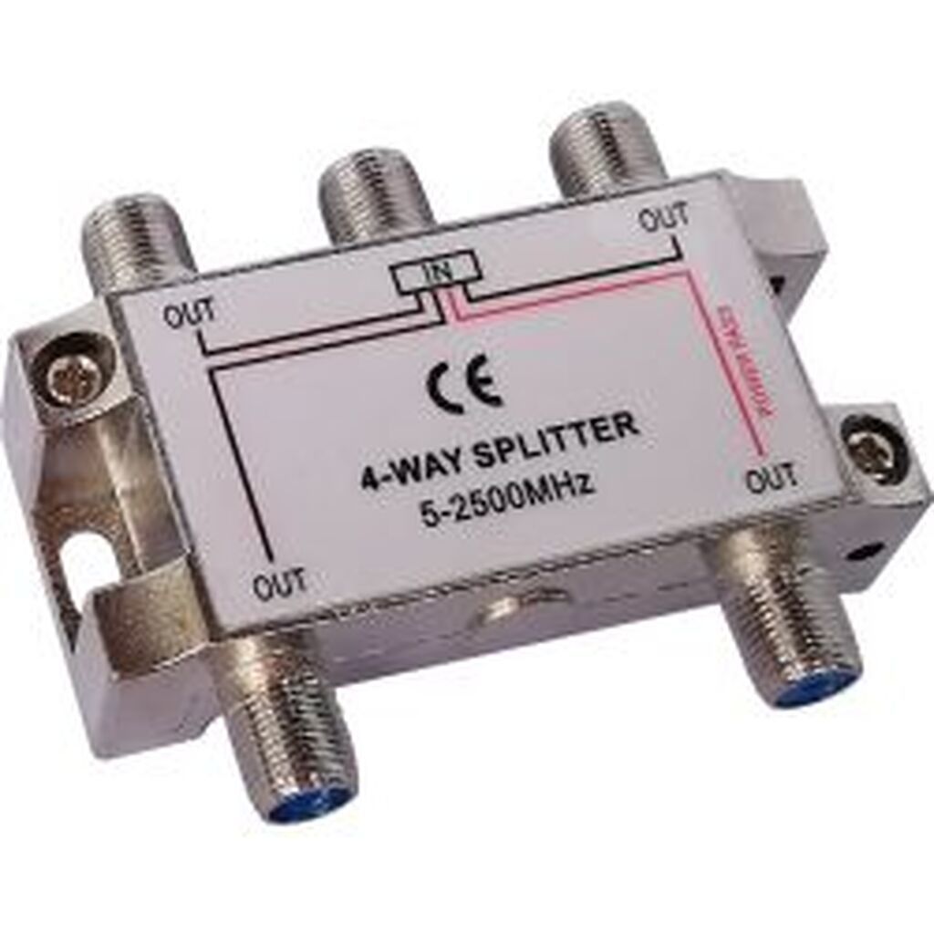 Deltaco 4-way Splitter, F-connectors, 1 Dc Pass, Classa - Diverse