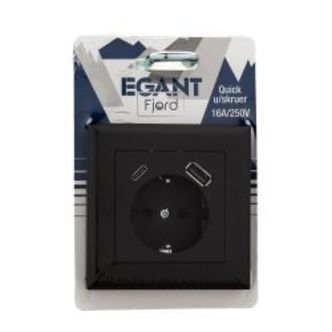 Egant Single Socket Flush With Usb A+c, Grounded