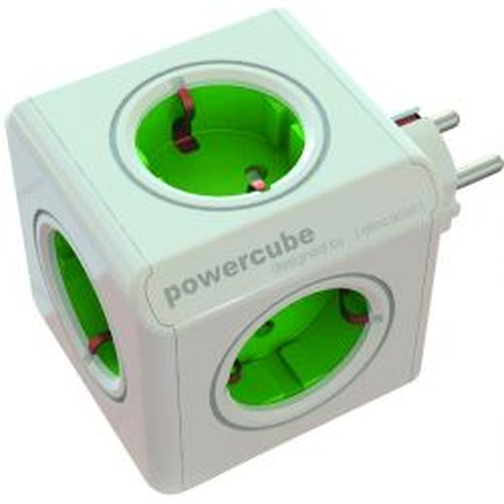 Allocacoc Powercube Original 5 Sockets, Green