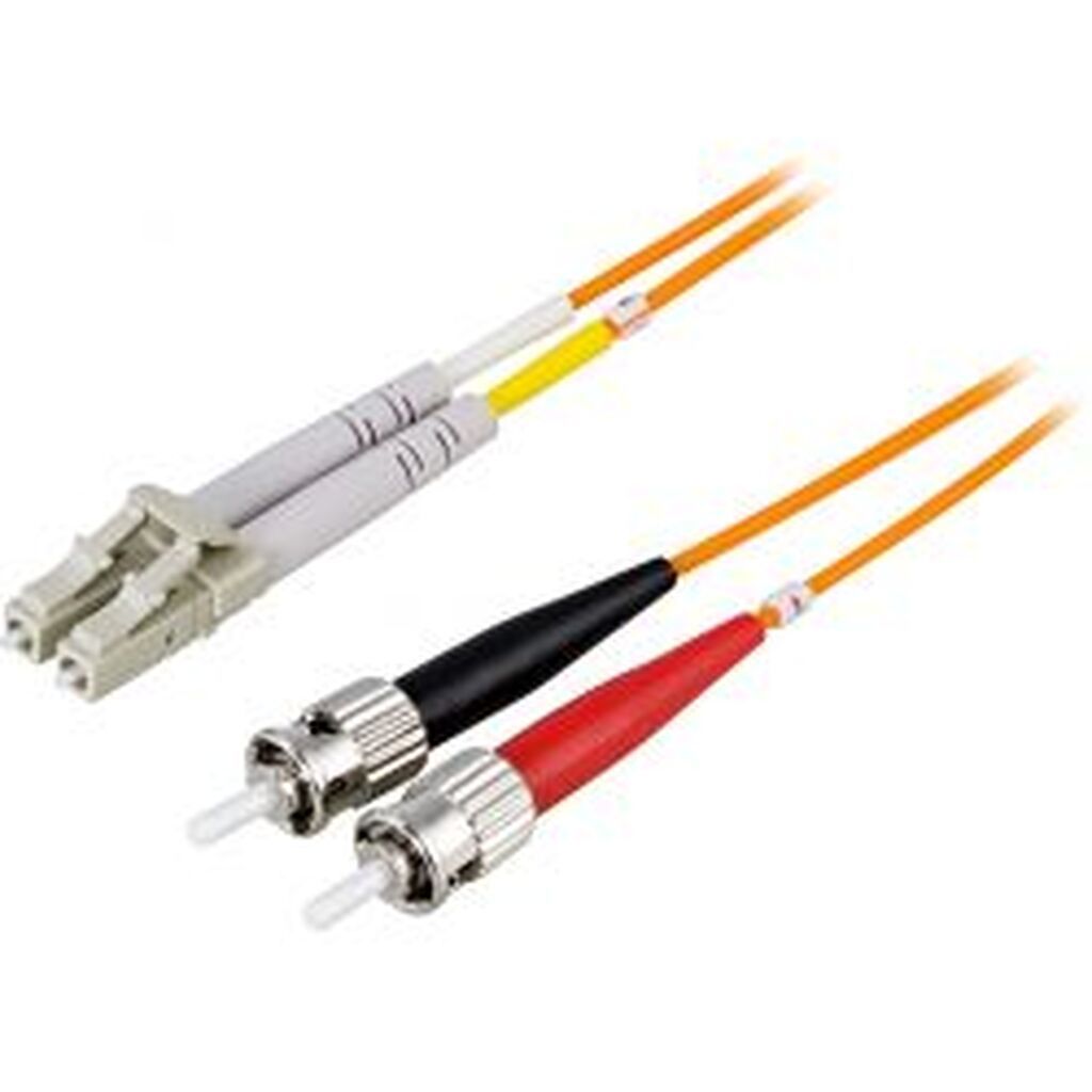 Deltaco Om1 Fiber Cable, Lc - St, Duplex, Upc, 62,5/125, 2m, Orange