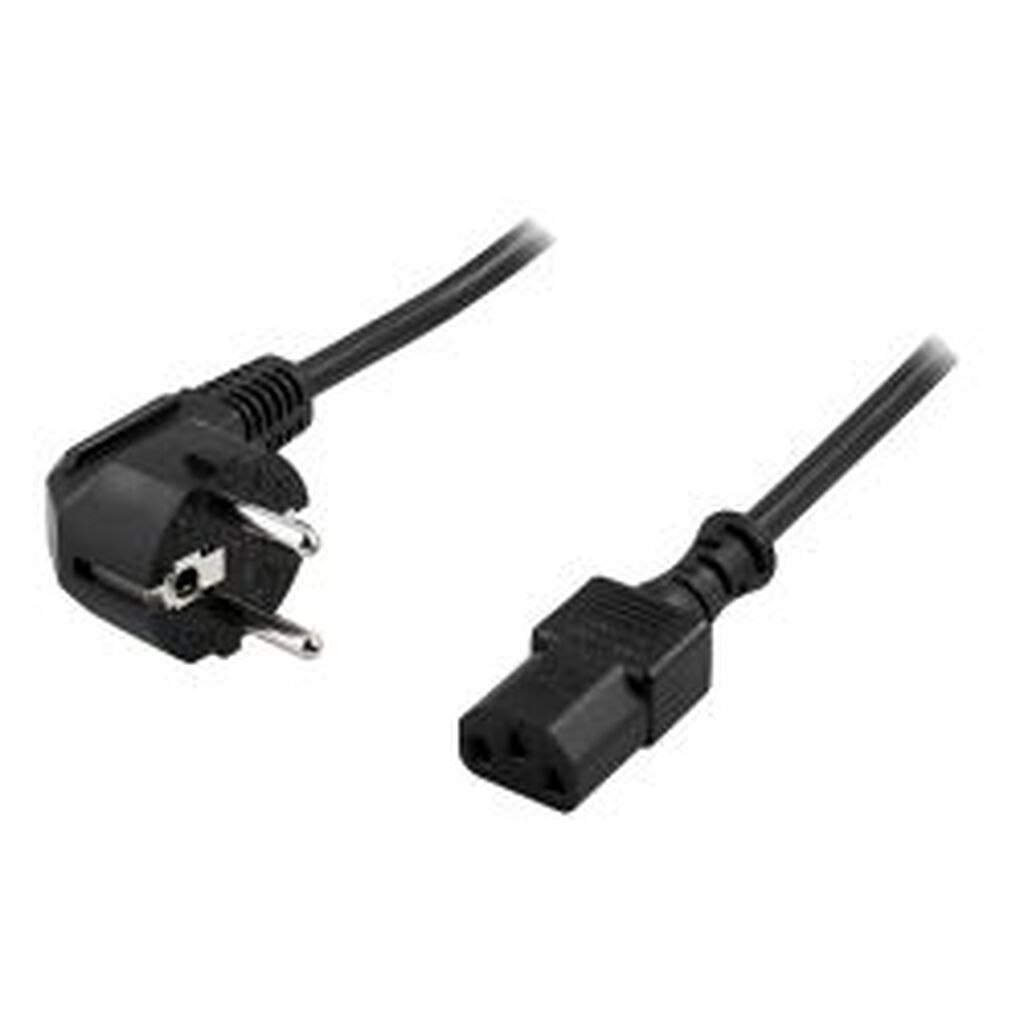 Deltaco Device Cable, Angled Cee 7/7 - Straight Iec C13, 2m, Lszh - Kabel