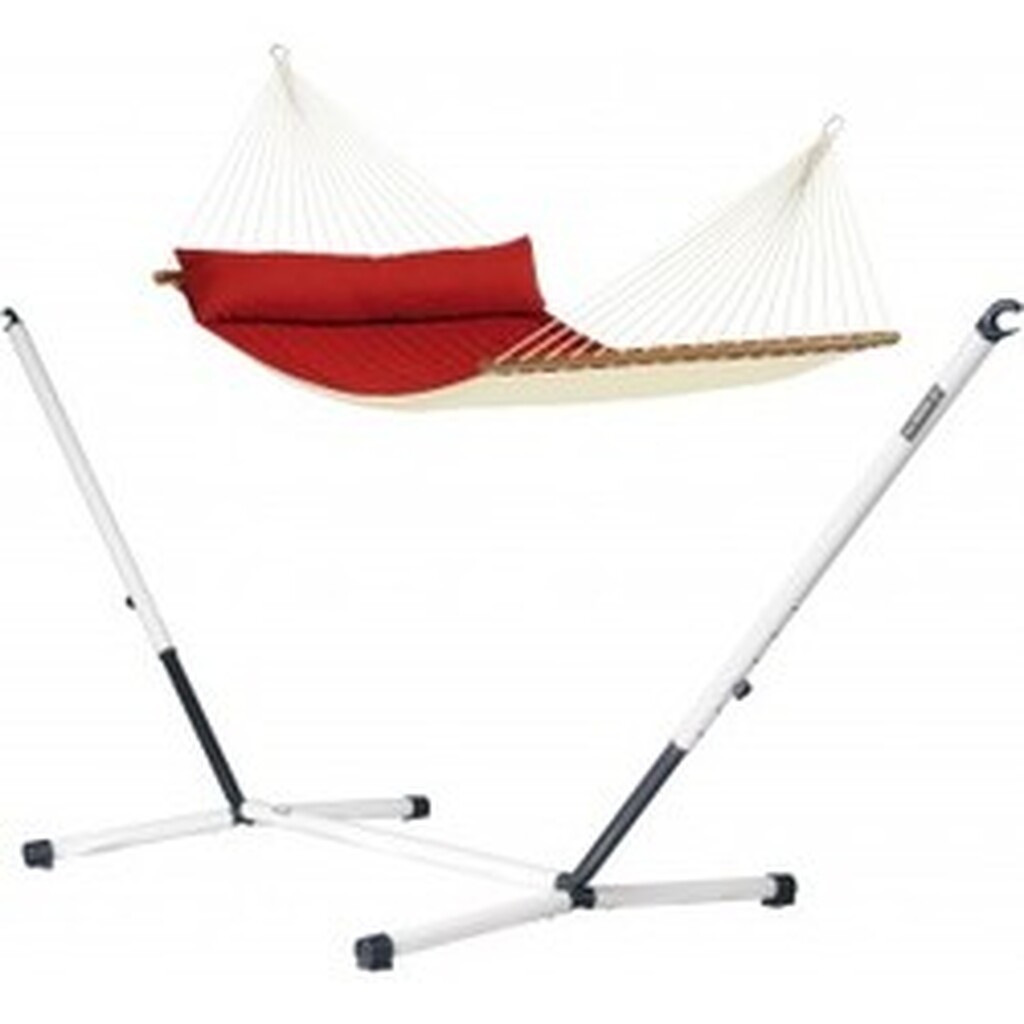 La Siesta Alabama Red Pepper - Kingsize-hængekøje Med Tværpind Og Pulverlakeret Stål- Stativ